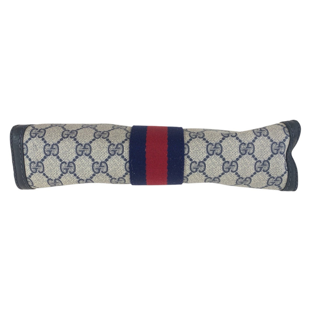 GUCCI Clutch bag 64 014 2125 28 GG canvas Navy Old Gucci Shelly Line