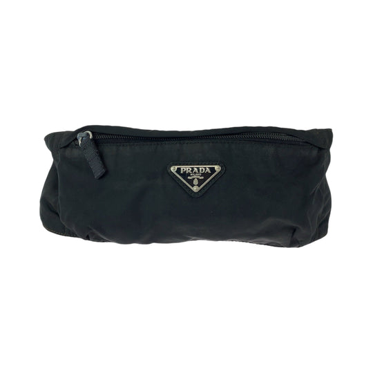 PRADA Sling bag Nylon Black SilverMetal Sling bag Bum bag mens Used Authentic