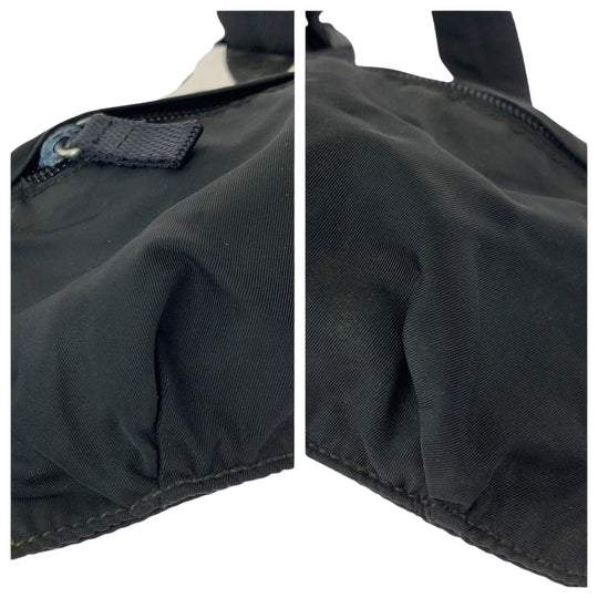 PRADA Sling bag Nylon Black SilverMetal Sling bag Bum bag mens Used Authentic