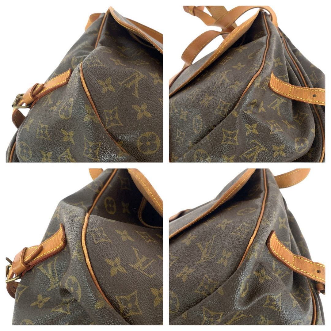 LOUIS VUITTON Shoulder Bag M42254 PVC, Leather Brown Gold Metal Shoulder Bag Messenger bag Monogram Samuel 35 Women Used Authentic