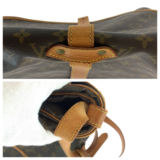 LOUIS VUITTON Shoulder Bag M42254 PVC, Leather Brown Gold Metal Shoulder Bag Messenger bag Monogram Samuel 35 Women Used Authentic