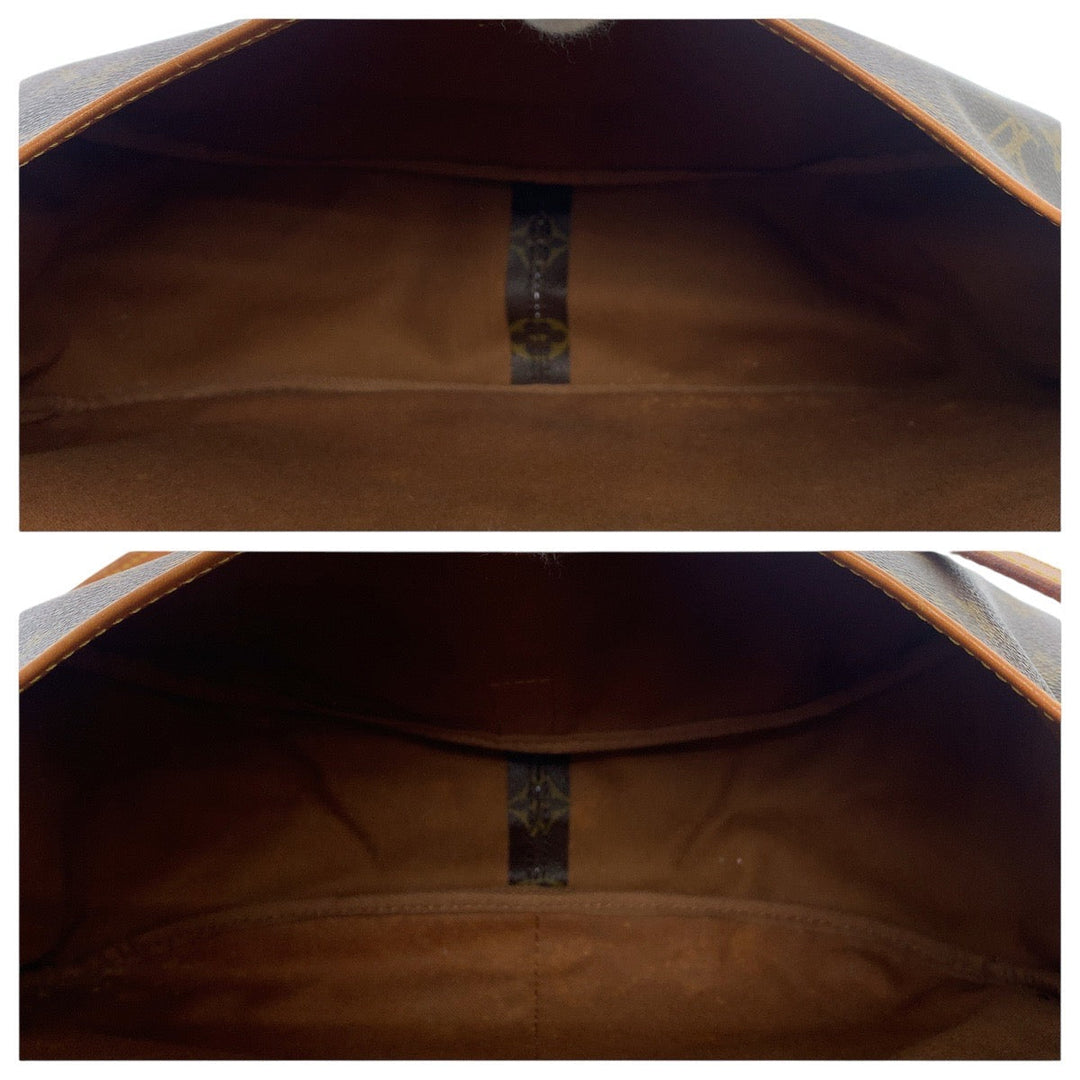 LOUIS VUITTON Shoulder Bag M42254 PVC, Leather Brown Gold Metal Shoulder Bag Messenger bag Monogram Samuel 35 Women Used Authentic