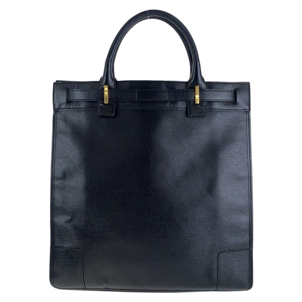 GUCCI Tote Bag 002 1091 3754 leather Black Gold Metal Tote Bag A4 Storage Women Used Authentic