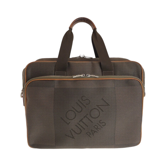 LOUIS VUITTON Briefcase N58035 canvas Brown Silver Metal Briefcase handbag Damier Geant Associate GM mens Used Authentic