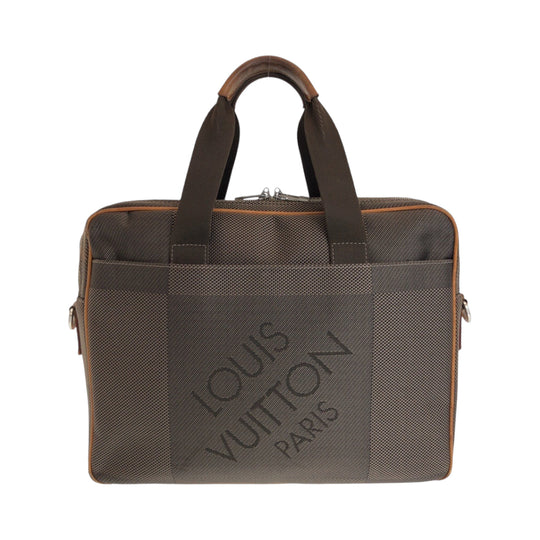LOUIS VUITTON Briefcase N58035 canvas Brown Silver Metal Briefcase handbag Damier Geant Associate GM mens Used Authentic