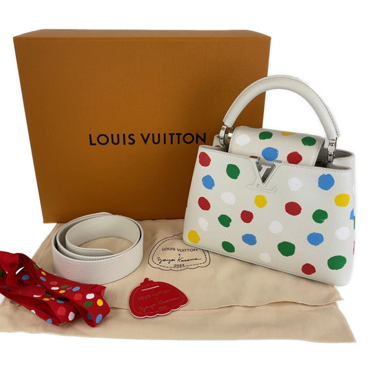 LOUIS VUITTON Handbag M21637 leather multicolor Handbag Shoulder Bag 2way LVxYK Capucines BB Yayoi Kusama Painted Dot Women Used Authentic
