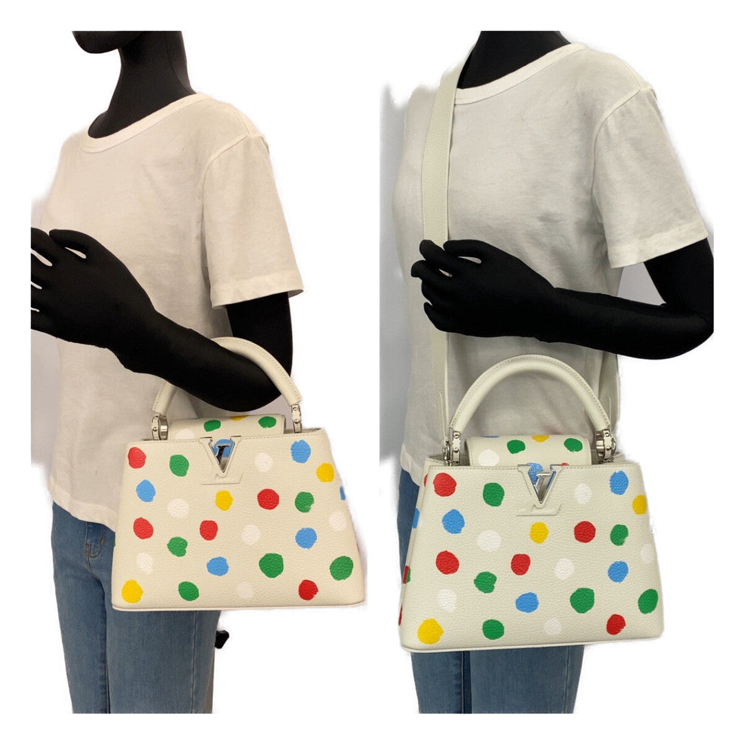 LOUIS VUITTON Handbag M21637 leather multicolor Handbag Shoulder Bag 2way LVxYK Capucines BB Yayoi Kusama Painted Dot Women Used Authentic