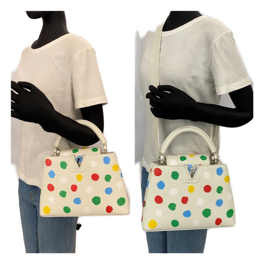 LOUIS VUITTON Handbag M21637 leather multicolor Handbag Shoulder Bag 2way LVxYK Capucines BB Yayoi Kusama Painted Dot Women Used Authentic
