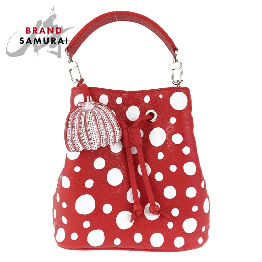 LOUIS VUITTON Shoulder Bag M46413 leather Red Silver Metal 2way Shoulder Bag Handbag LVxYK NeoNoe BB Yayoi Kusama Japan limited model Women Used Authentic