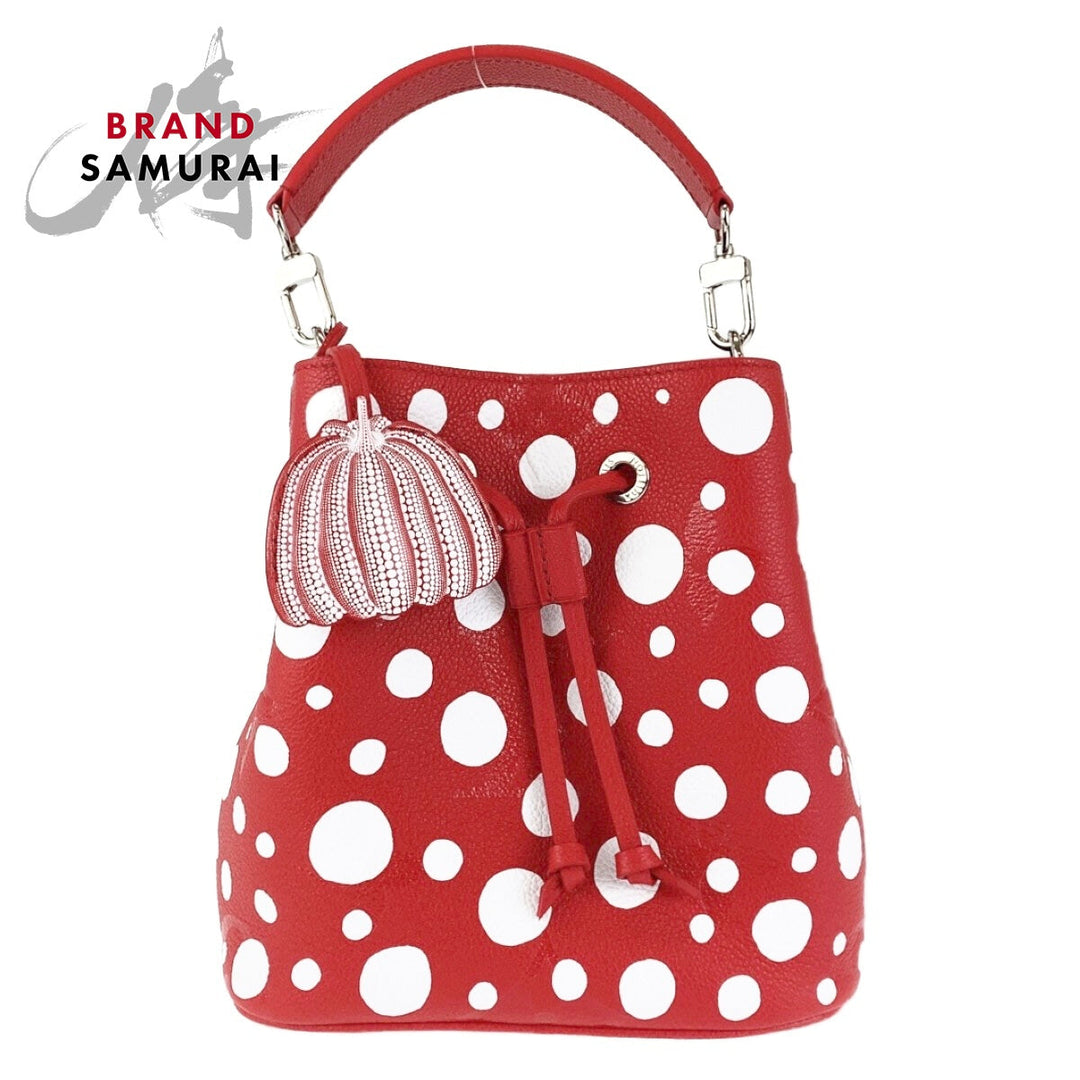 LOUIS VUITTON Shoulder Bag M46413 leather Red Silver Metal 2way Shoulder Bag Handbag LVxYK NeoNoe BB Yayoi Kusama Japan limited model Women Used Authentic