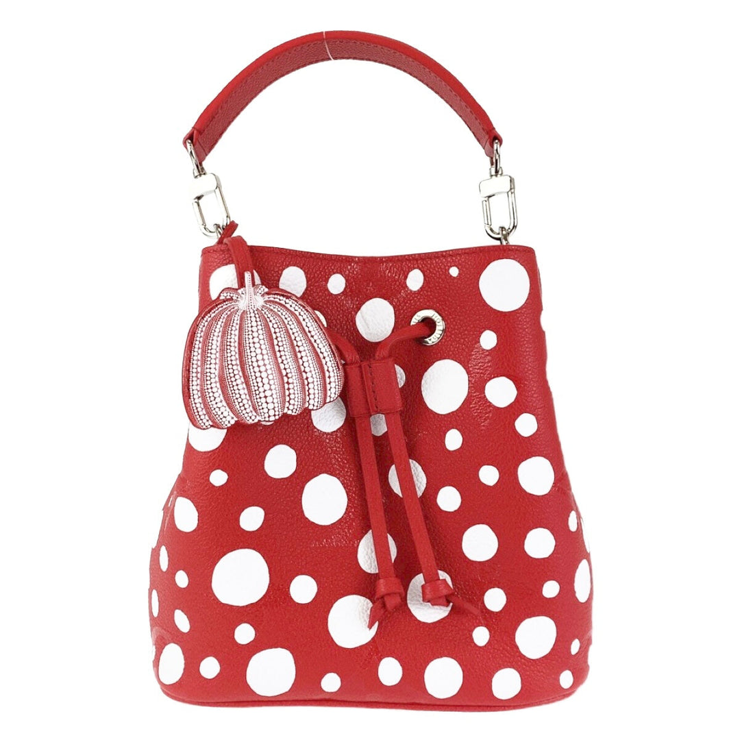 LOUIS VUITTON Shoulder Bag M46413 leather Red Silver Metal 2way Shoulder Bag Handbag LVxYK NeoNoe BB Yayoi Kusama Japan limited model Women Used Authentic