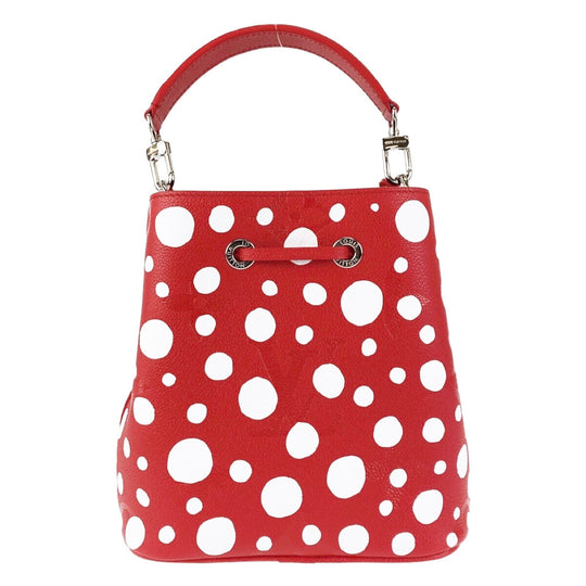 LOUIS VUITTON Shoulder Bag M46413 leather Red Silver Metal 2way Shoulder Bag Handbag LVxYK NeoNoe BB Yayoi Kusama Japan limited model Women Used Authentic