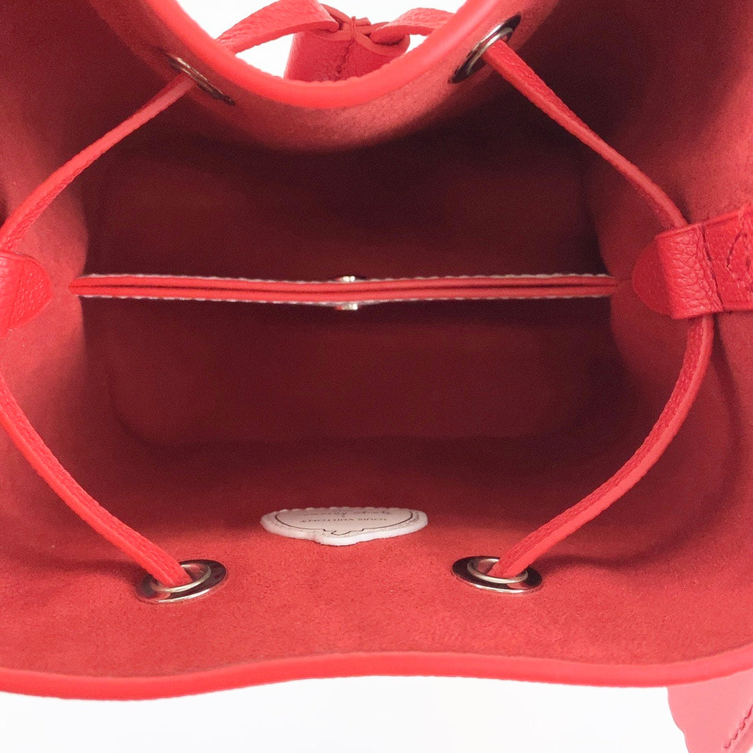 LOUIS VUITTON Shoulder Bag M46413 leather Red Silver Metal 2way Shoulder Bag Handbag LVxYK NeoNoe BB Yayoi Kusama Japan limited model Women Used Authentic