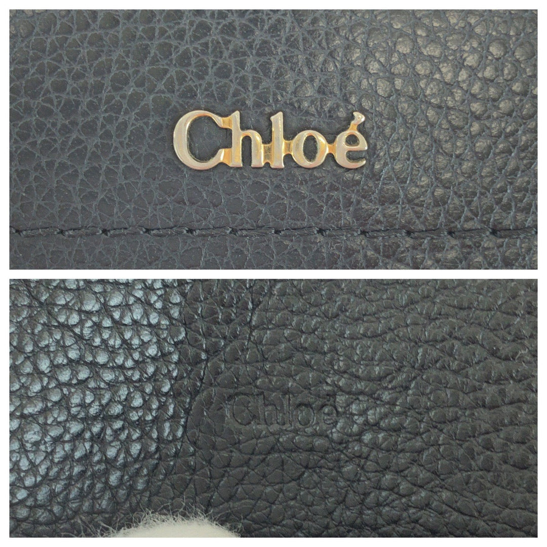 Chloe Long Wallet Purse leather black