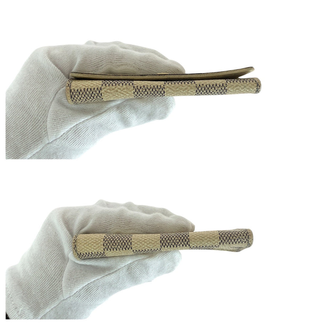 LOUIS VUITTON Key case Key holder  N60386 PVC White gray Key case Key holder 4 rows Unisex Damier Azur Multicles4 Women Used Authentic