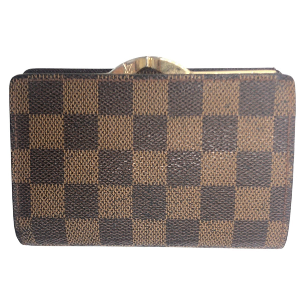 LOUIS VUITTON Bifold Wallet M61664 PVC Brown Folding wallet Compact wallet Damier Portefeuille Viennoiserie Women Used Authentic