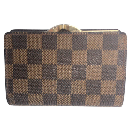 LOUIS VUITTON Bifold Wallet M61664 PVC Brown Folding wallet Compact wallet Damier Portefeuille Viennoiserie Women Used Authentic