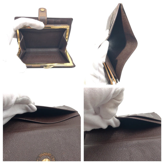 LOUIS VUITTON Bifold Wallet M61664 PVC Brown Folding wallet Compact wallet Damier Portefeuille Viennoiserie Women Used Authentic