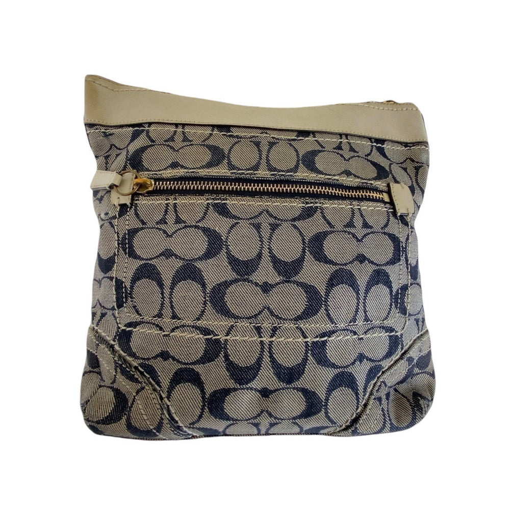 COACH Shoulder Bag canvas gray Signature