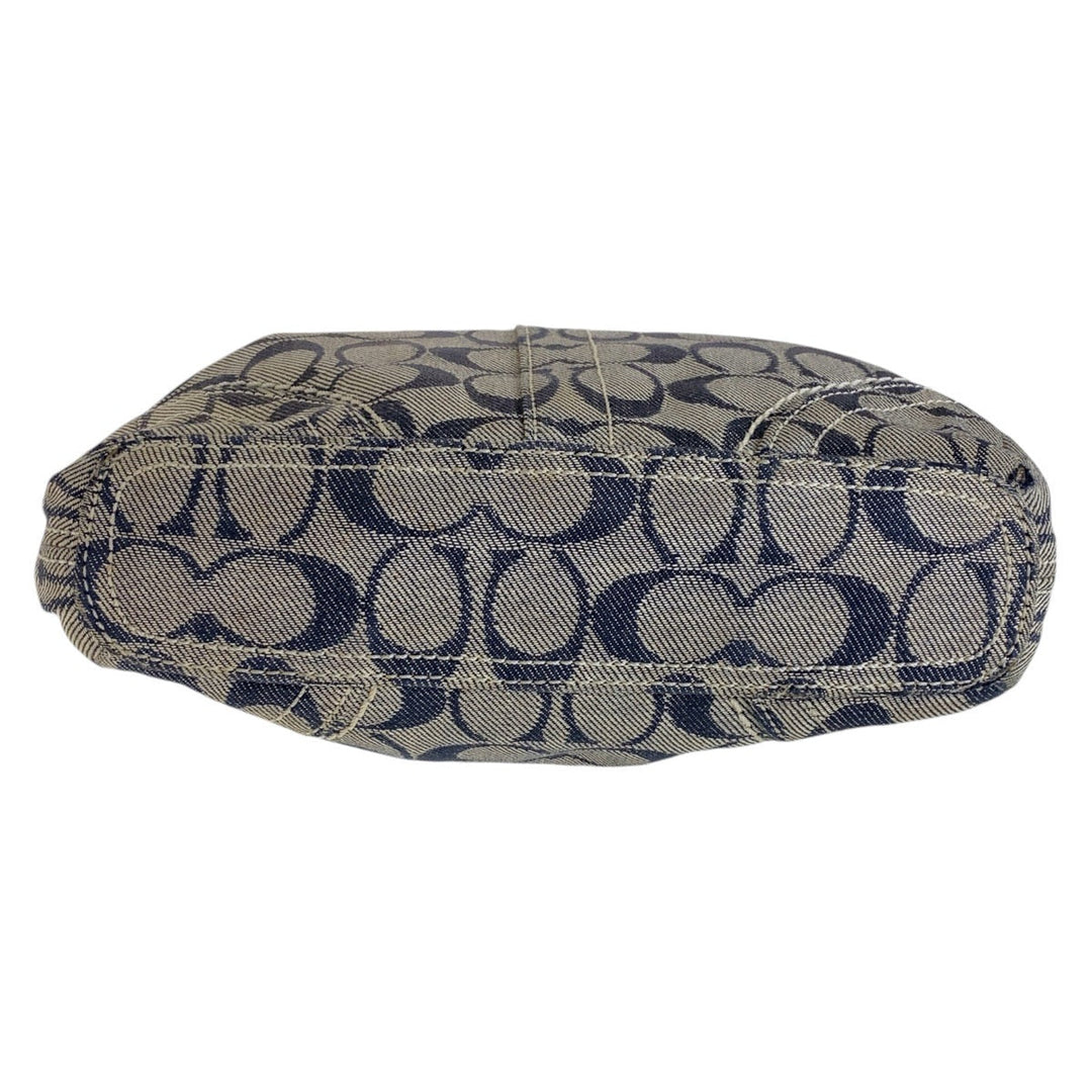 COACH Shoulder Bag canvas gray Signature