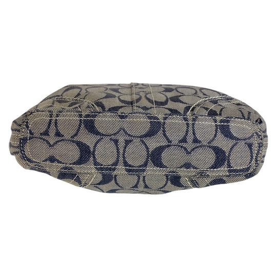 COACH Shoulder Bag canvas gray Signature