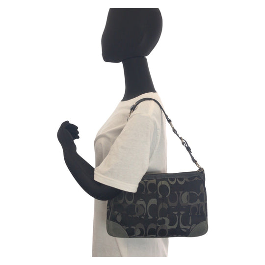 COACH Shoulder Bag canvas black Signature