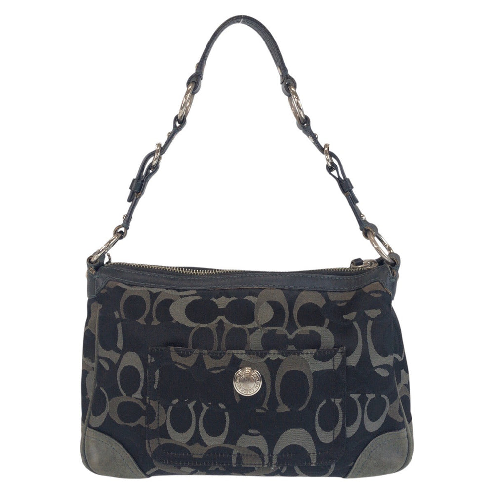 COACH Shoulder Bag canvas black Signature