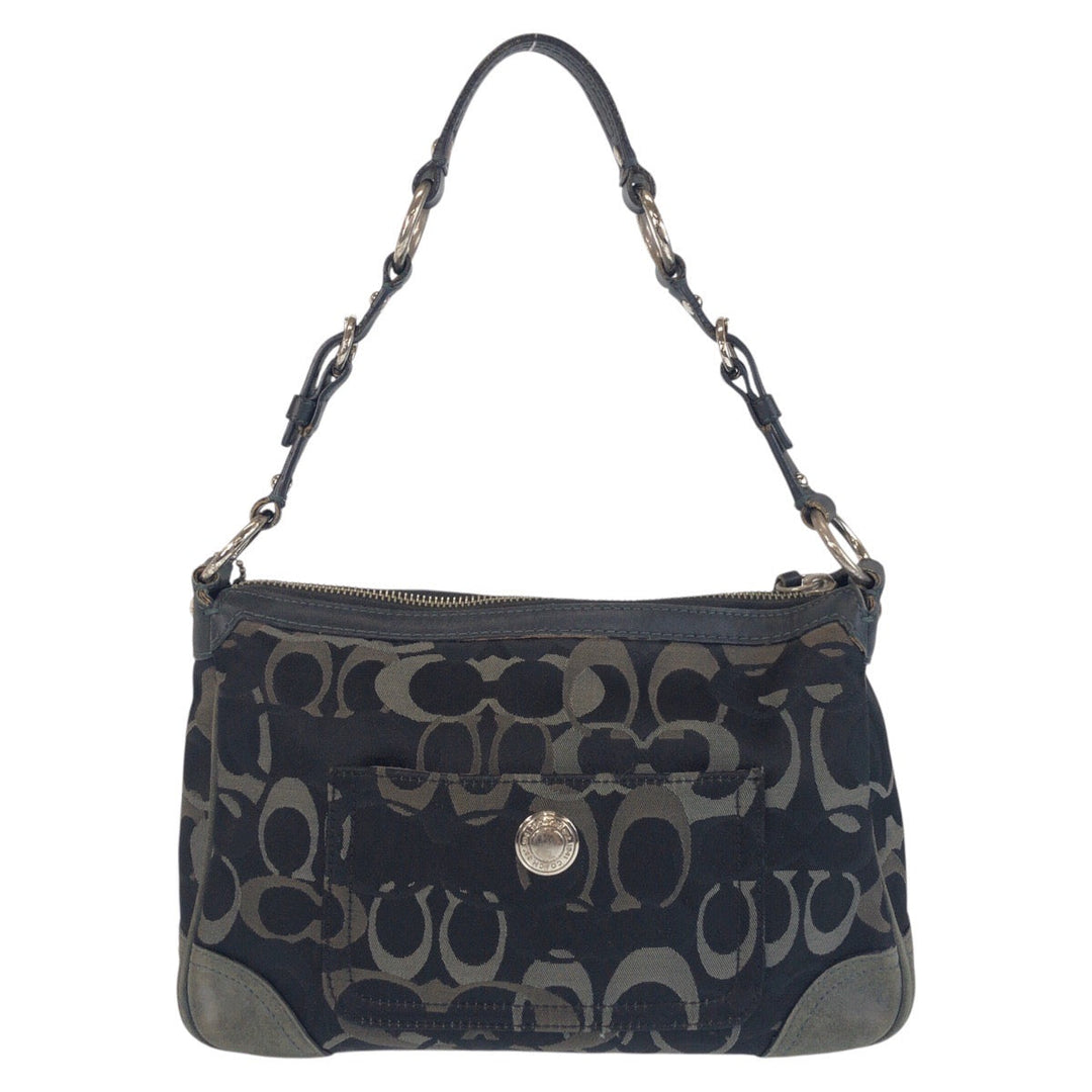 COACH Shoulder Bag canvas black Signature