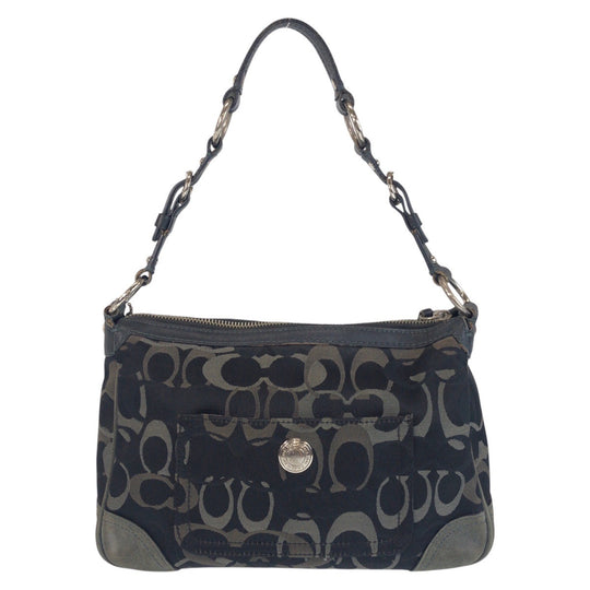 COACH Shoulder Bag canvas black Signature