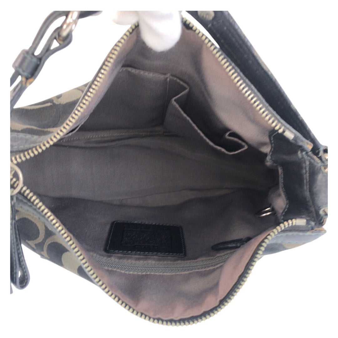 COACH Shoulder Bag canvas black Signature