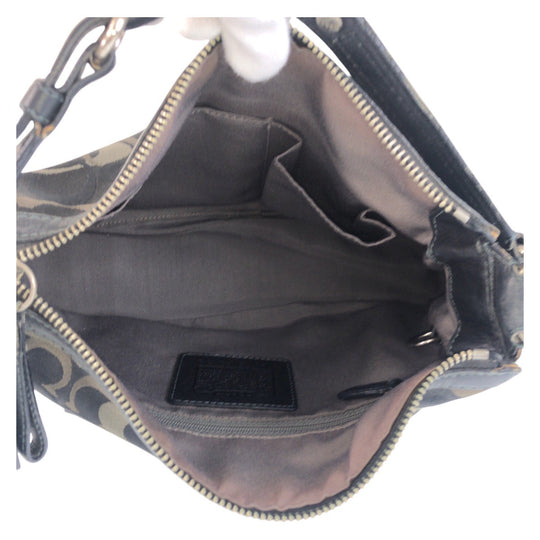 COACH Shoulder Bag canvas black Signature