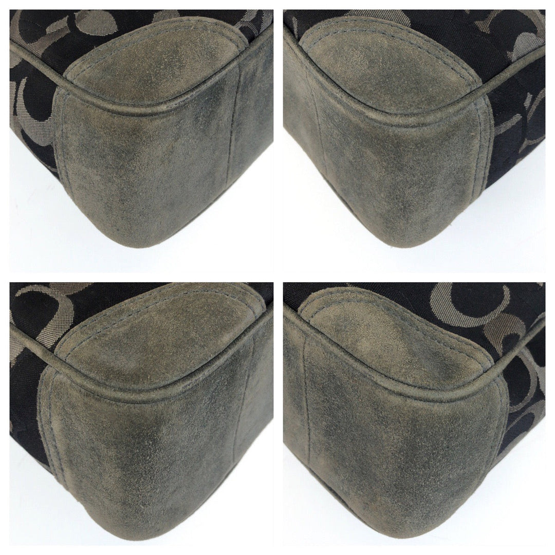 COACH Shoulder Bag canvas black Signature