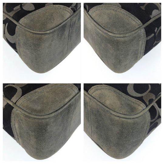 COACH Shoulder Bag canvas black Signature