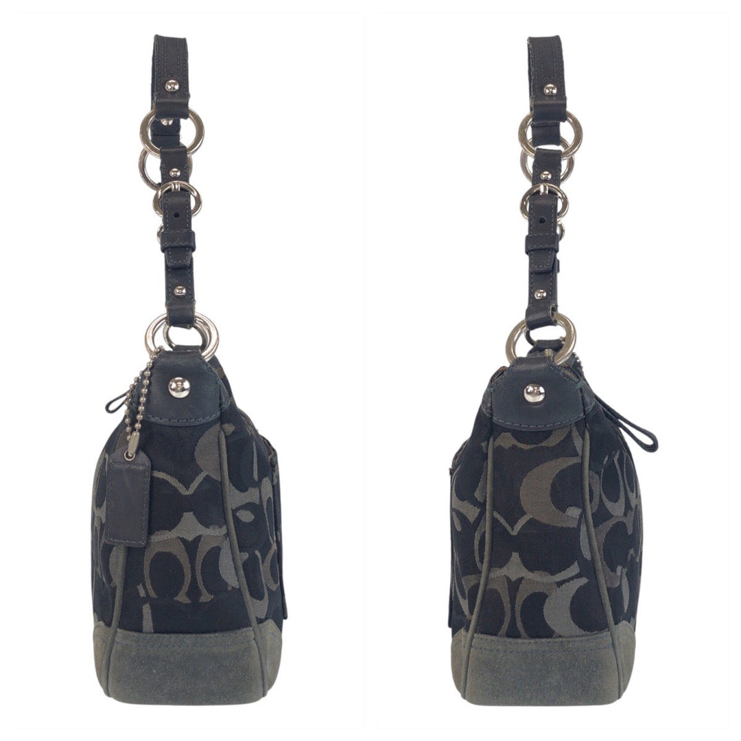 COACH Shoulder Bag canvas black Signature