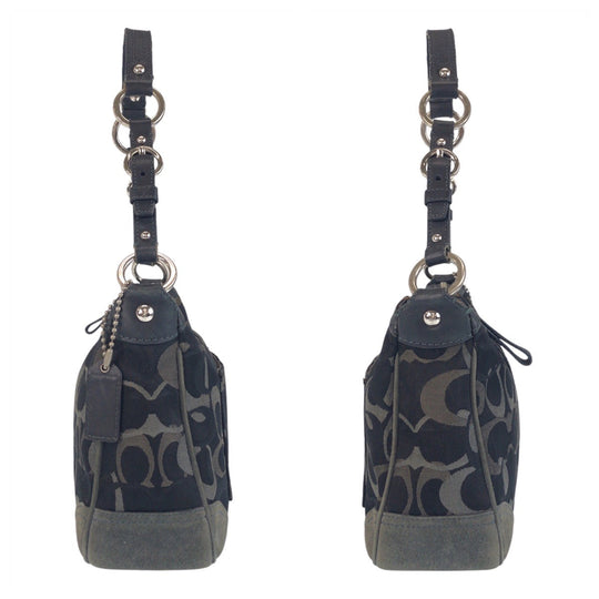 COACH Shoulder Bag canvas black Signature