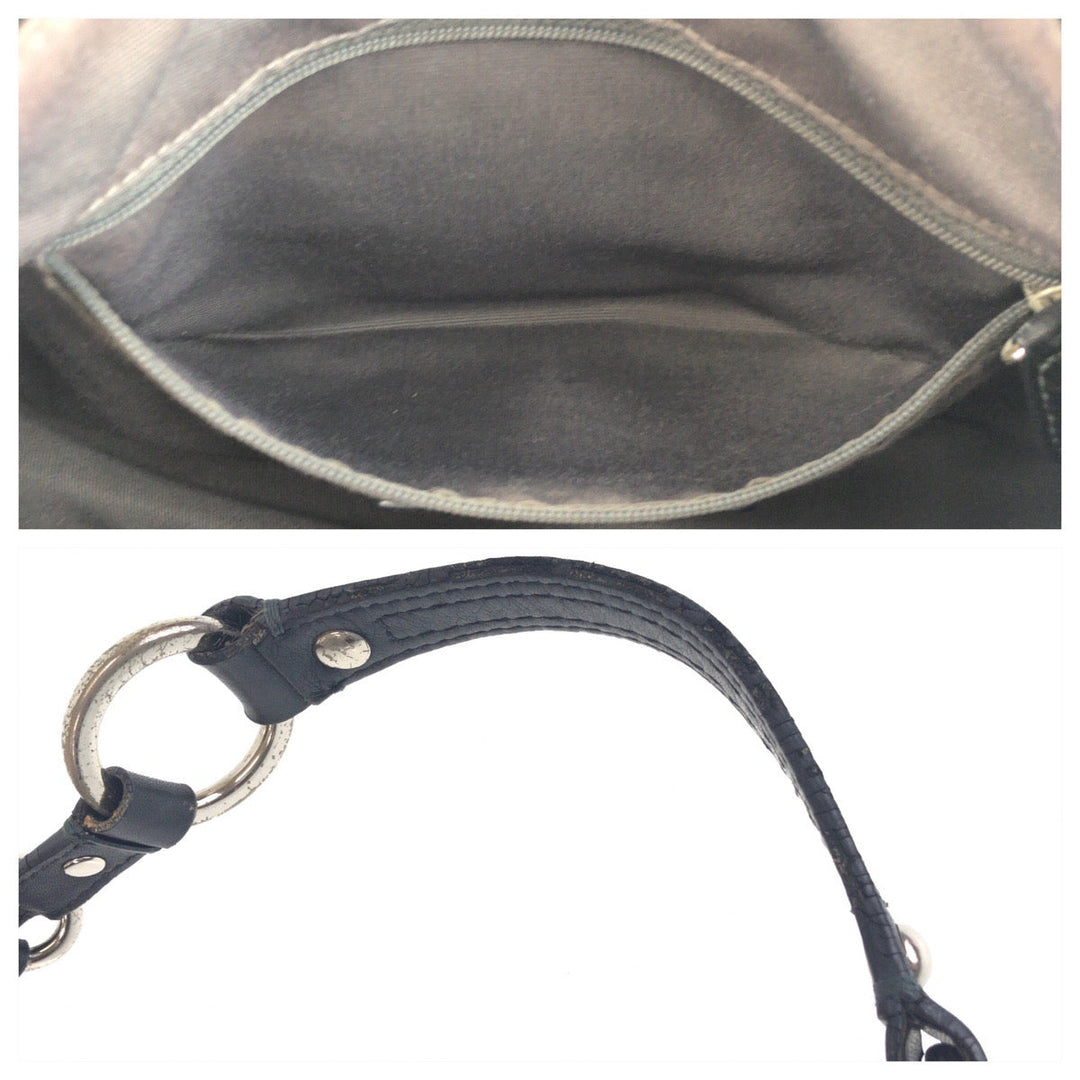 COACH Shoulder Bag canvas black Signature