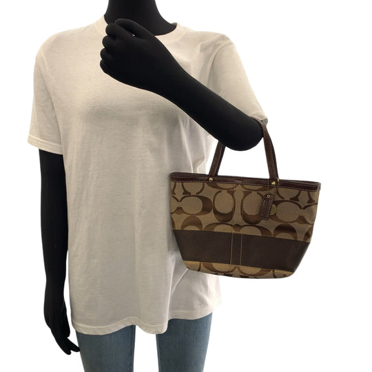 COACH Tote Bag 10123 canvas Brown Signature