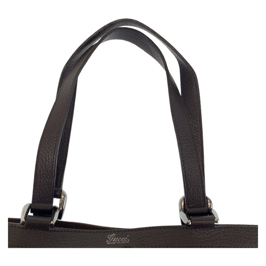 GUCCI Tote Bag 268639 GG canvas, leather Brown Silver Metal Tote Bag Shoulder Bag Abbey Women Used Authentic
