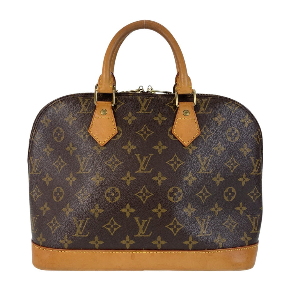 LOUIS VUITTON Handbag M53151 PVC, Leather Brown Gold Metal Handbag Monogram Alma PM Women Used Authentic