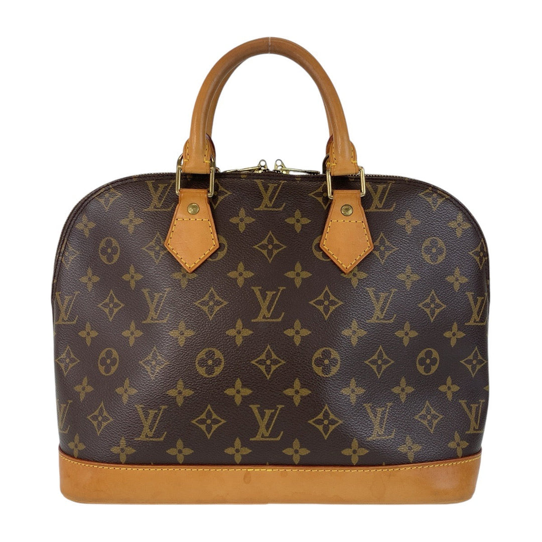 LOUIS VUITTON Handbag M53151 PVC, Leather Brown Gold Metal Handbag Monogram Alma PM Women Used Authentic