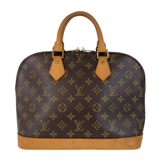 LOUIS VUITTON Handbag M53151 PVC, Leather Brown Gold Metal Handbag Monogram Alma PM Women Used Authentic