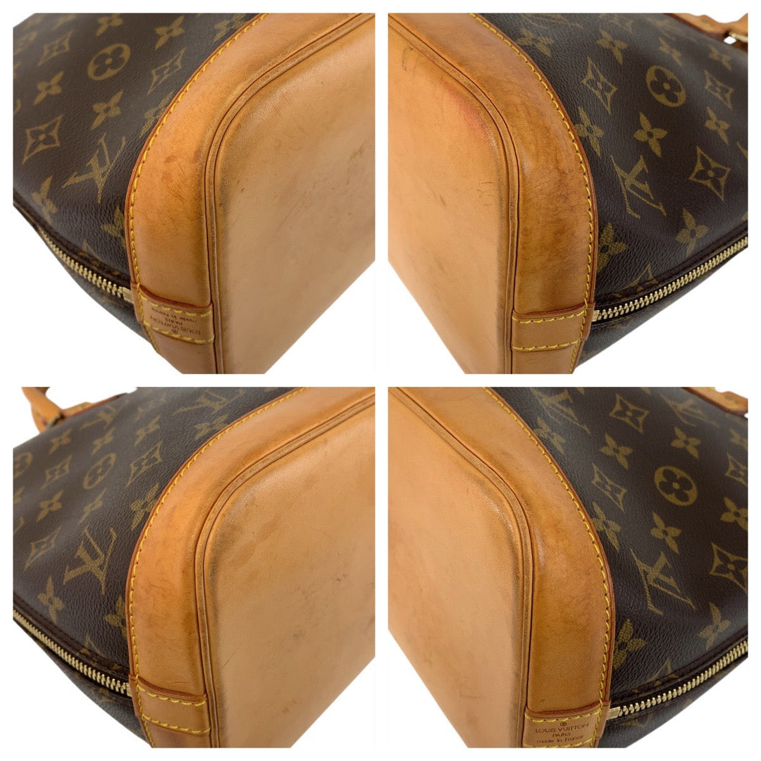 LOUIS VUITTON Handbag M53151 PVC, Leather Brown Gold Metal Handbag Monogram Alma PM Women Used Authentic