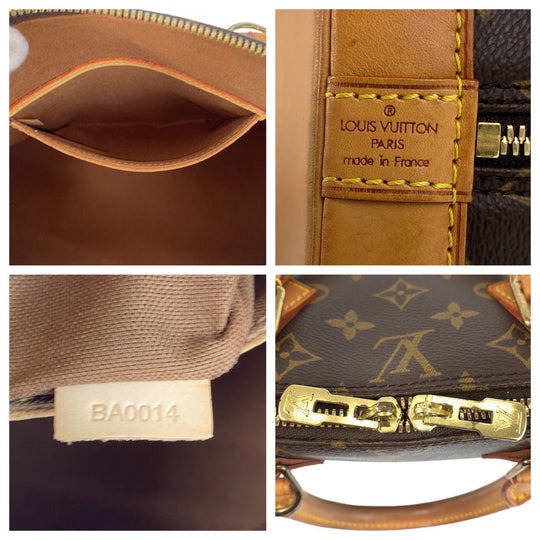 LOUIS VUITTON Handbag M53151 PVC, Leather Brown Gold Metal Handbag Monogram Alma PM Women Used Authentic