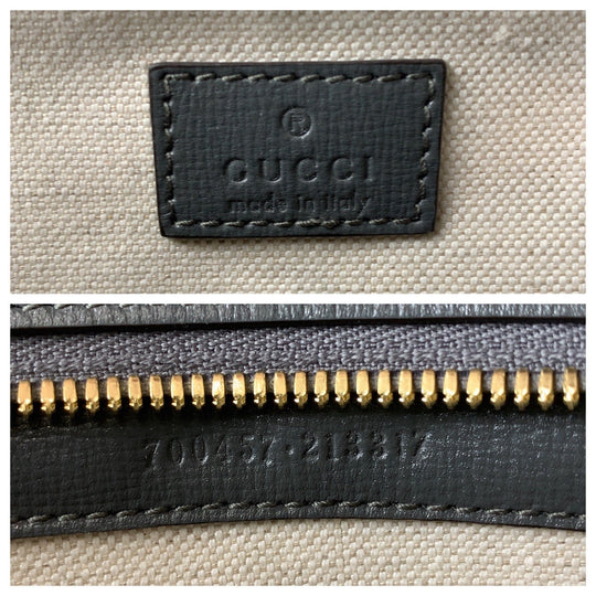 GUCCI Shoulder Bag 700457 leather Grey GoldMetal Crossbody Shoulder Bag Pochette Sherry line horsebit mens Used Authentic