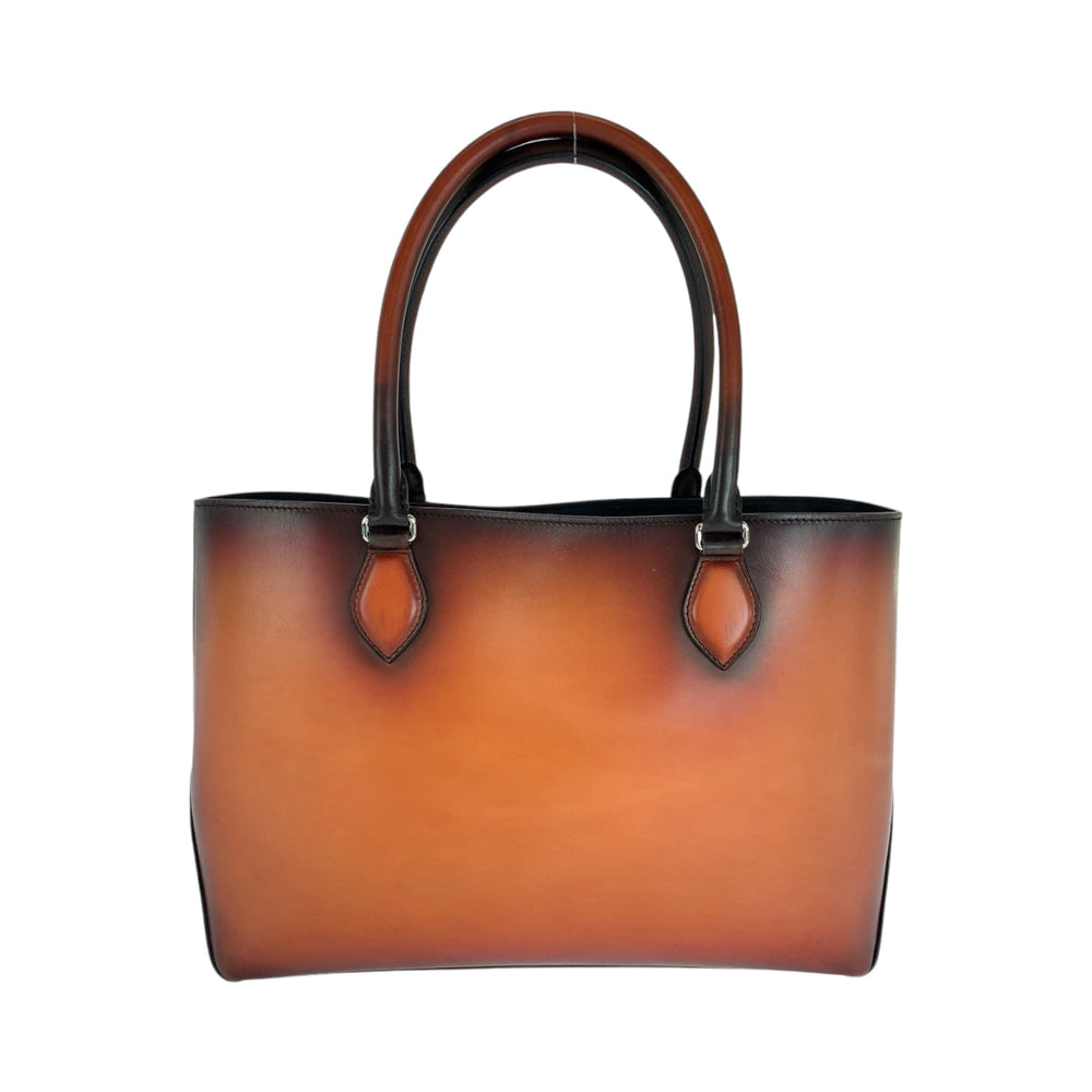 Berluti Tote Bag leather Terracotta Patine SilverMetal Tote Bag Shoulder Bag Calligraphy toujour mini mens Used Authentic