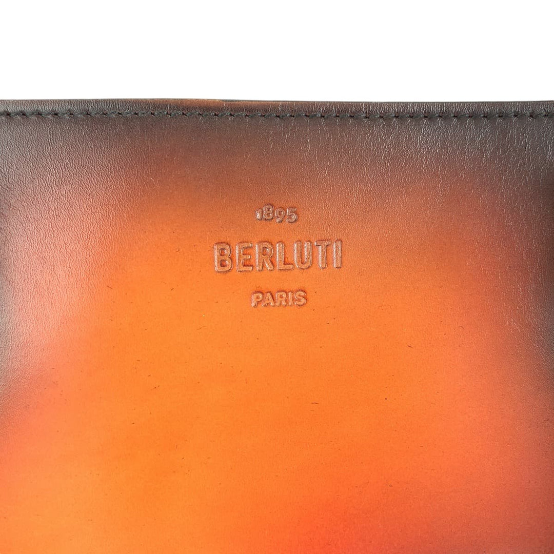 Berluti Tote Bag leather Terracotta Patine SilverMetal Tote Bag Shoulder Bag Calligraphy toujour mini mens Used Authentic