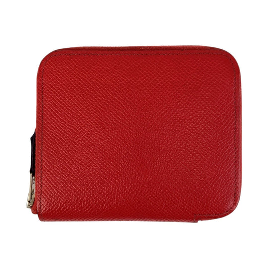 HERMES Bifold Wallet Epsom, Silk Bougainvillea Red Folding wallet Compact wallet AZAP Silk Inn Compact Women Used Authentic