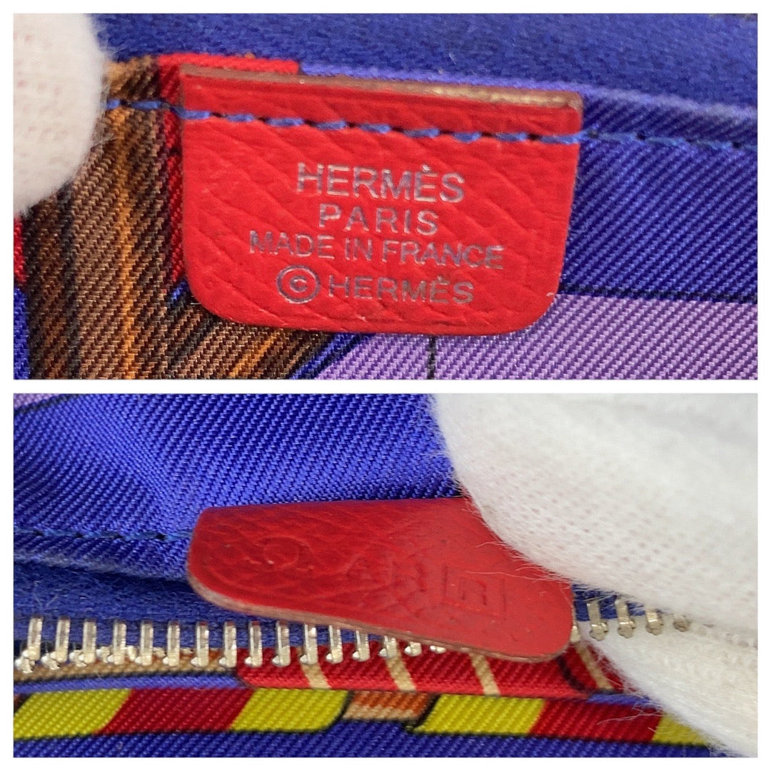 HERMES Bifold Wallet Epsom, Silk Bougainvillea Red Folding wallet Compact wallet AZAP Silk Inn Compact Women Used Authentic