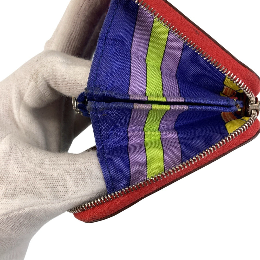 HERMES Bifold Wallet Epsom, Silk Bougainvillea Red Folding wallet Compact wallet AZAP Silk Inn Compact Women Used Authentic
