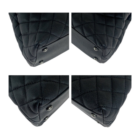 CHANEL Handbag Caviar skin black Handbag Shoulder Bag COCO Mark Coco Handle 29 Large Women Used Authentic
